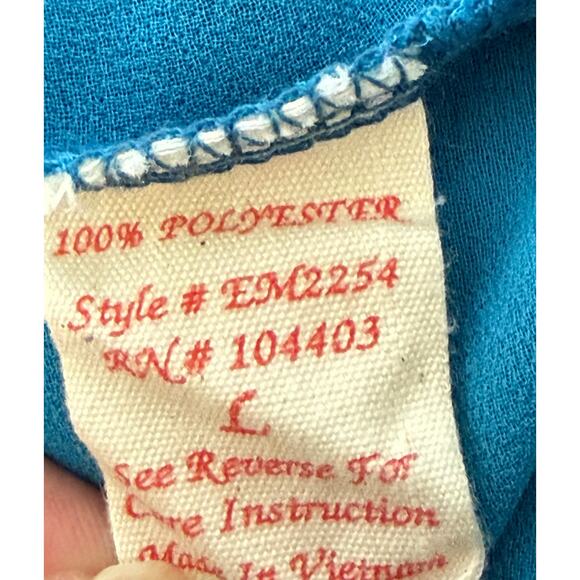 EAM Blue V Neck Sheer Top - Picture 9 of 10